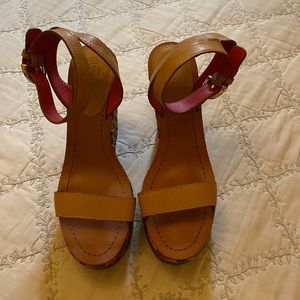 Coach Gemma wedge platform sandals, size 8